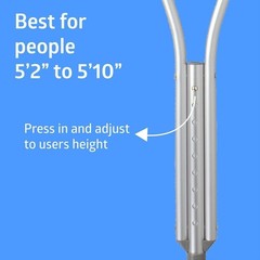 Case of 8 Pairs Guardian TAA80535 Aluminum Push-Button Crutches Adult Medium