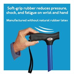 Carex Soft Grip Walking Cane with Strap, Anti-Slip 1 Count (Pack of 1), Blue