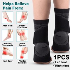 Ankle Support Compression Socks Foot Wrap Arch Heel Plantar Fasciitis Bandage