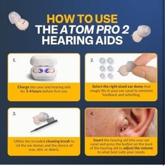 Audien ATOM PRO 2 Wireless Rechargeable OTC Hearing Aid, Premium Comfort XP2-29