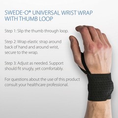 Swede-O Elastic Wrist Wrap w/ Thumb Loop Compression Helps Ease Inflammation USA