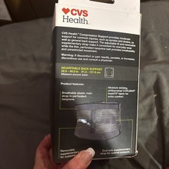 CVS Health Moderate Back Compression Support Brace Low-Profile, One Size Black