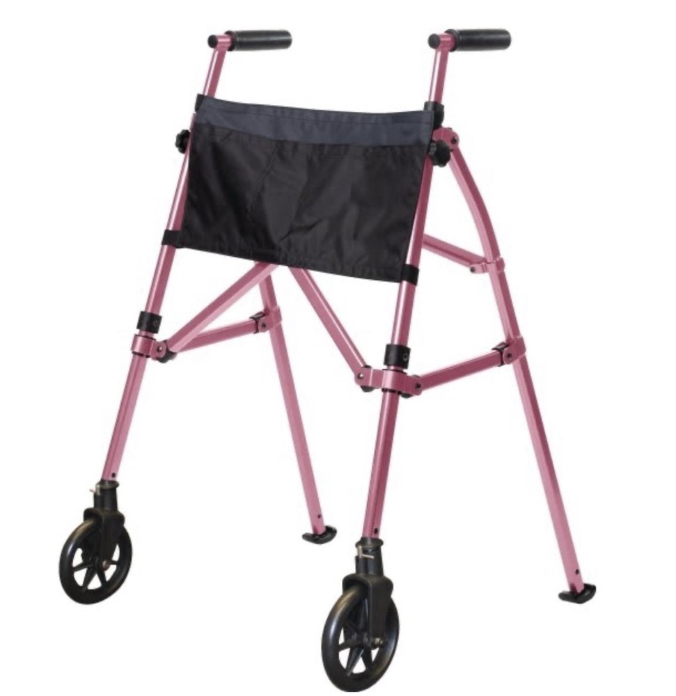 Stander EZ Fold-N-Go Walker Regal Rose 4300RR Lightweight Pink 8 Pounds New