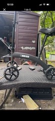 Medline 4-Wheel Rollator Walker w/ Seat & Basket, Black, 300 lb Indoor/Outdoor
