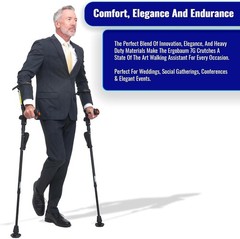Ergobaum 7G Ergonomic Forearm Crutches Adult 5-6.6ft Purple