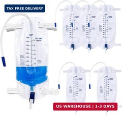 1000ml Urine Leg Bag 6-Pack, Foley Drainage Bags, Leakproof Anti-Reflux Valve, E