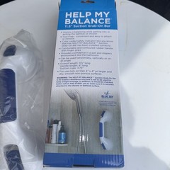 Suction Grab On Bar 11.5″ L New -Help My Balance-blue Jay