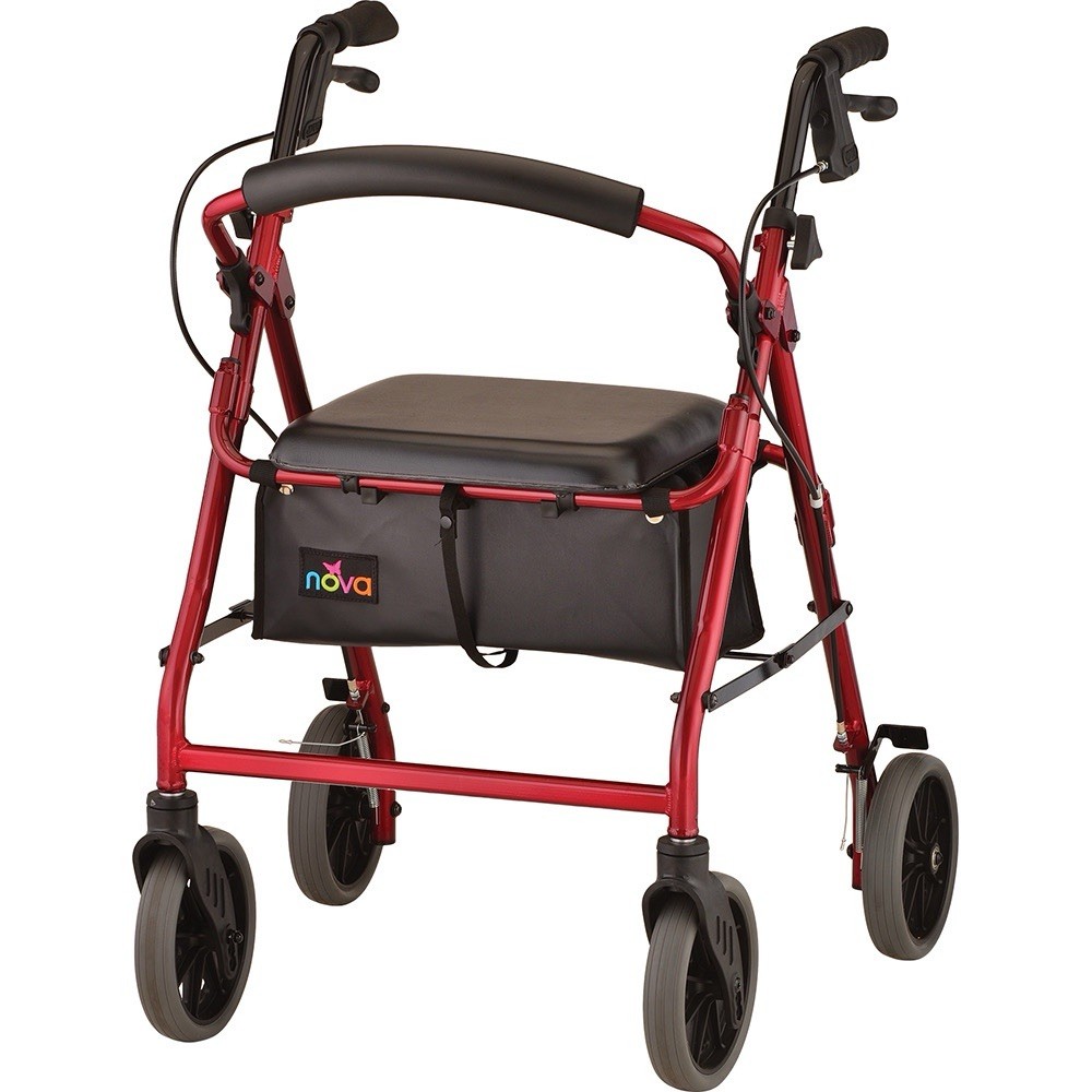 NOVA Zoom 22″ Seat Hght Foldable Rolling Walker Rollator 8″ Wheels