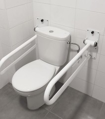 PEPE Mobility Toilet Grab Bars 29.5 Inch (x2 Units), Flip Up Safety Rails for Se