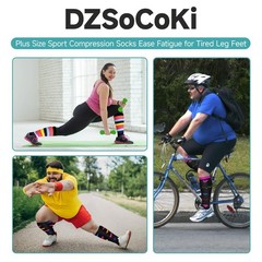 DZSoCoki Wide Calf Compression Socks for 4X-Large, 3PairHeart+Rabinow+ECG