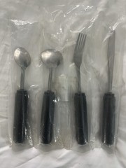 SammonsPreston EZ Large Grip Weighted Set Of 4 Eating Utensils Health Supply