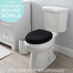 Bath Bliss Extra Soft Standard Round Toilet 14.76″ x 15.5″ x 2.36″, Black