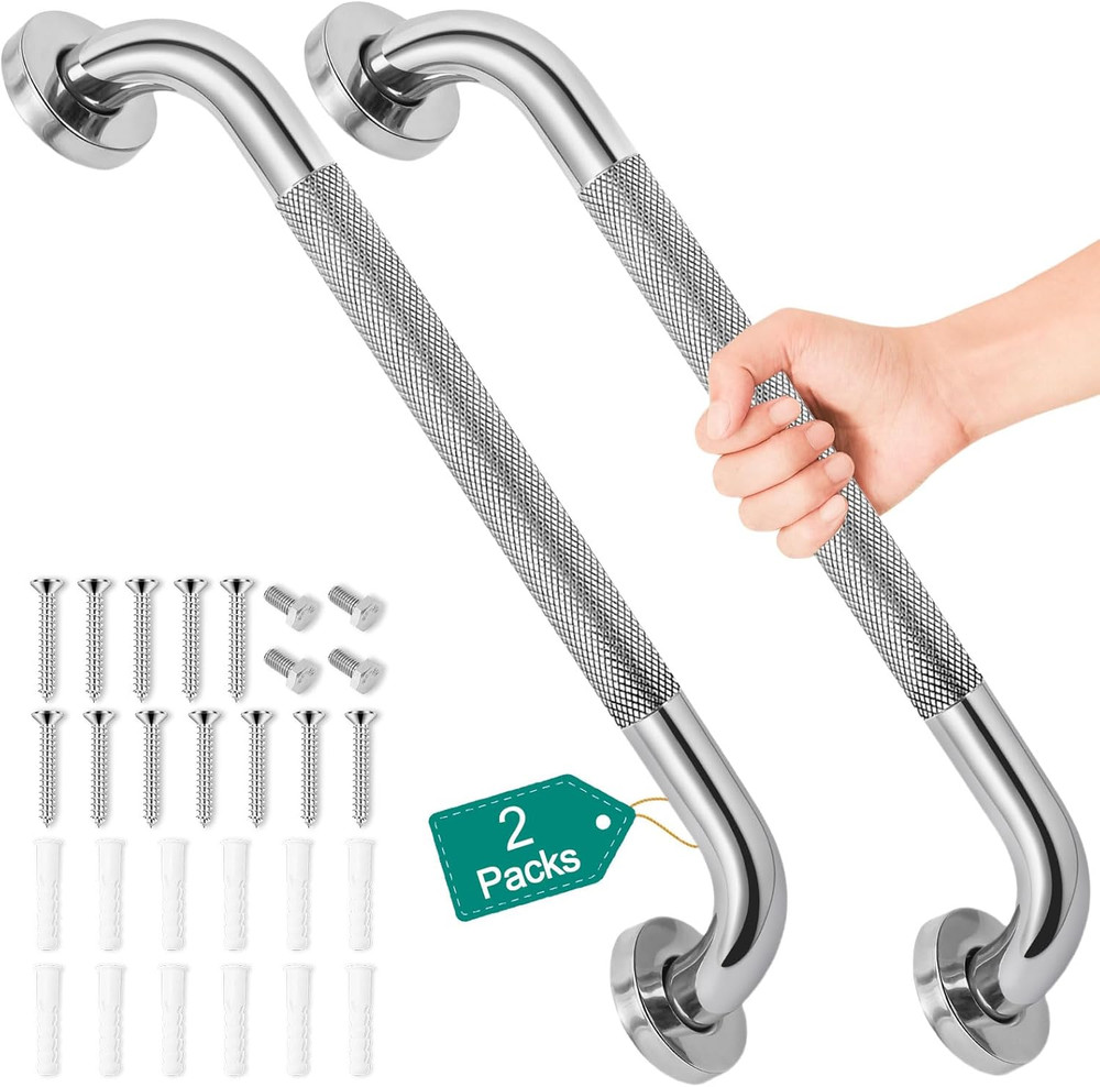 2 Pack 16 Inch Grab Bars for Bathtubs and Showers, Safety Bathroom Shower Grab B