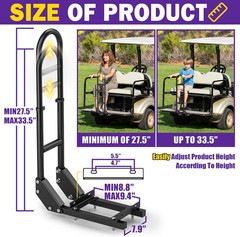 Golf Cart Rear Seat Grab Bar for Yamaha Club Car EZGO, Universal Golf Cart Safet