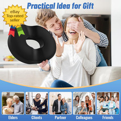 Donut Seat Cushion Memory Foam Tailbone Pain Relief Chair Pad Home Office Black