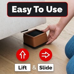 iPrimio Bed Furniture Risers Square Brown 2 Inch Lift Up to 10000lbs 4 Pack NEW
