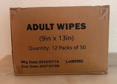 Global Medical Adult Wipes 600 Count 9″x13″ Aloe Hypoallergenic 12 Packs