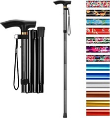 Portable Collapsible Walking Cane – Adjustable Height & Safety Wrist Strap
