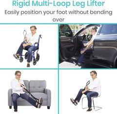 Multi-Loop Leg Lifter Strap 41 Inches Rigid Getting in & Out of Bed Couch Car &