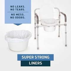 Commode Liners – Value Pack 100 Count Universal Fit – Medical Grade Bedside L…