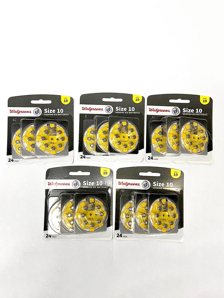 Walgreens Size 10 Hearing Aid Batteries Lot of (5) 120 Total 1.45V 2027 EXP Date