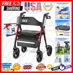 Walkers for Seniors, Z21 Rollator Walker with Seat Supports 350lb, 8″ Big Whe…