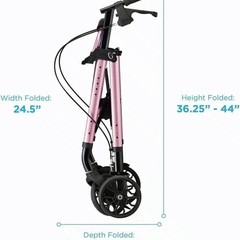 NOVA New Star 8 Rollator Walker Purple 8 Inch Wheels Folding Seat 300 lb Cap