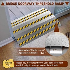 Door Threshold ramp 27.6″ W*18.9″ L, Metal Bridge Doorway Threshold ramp to g