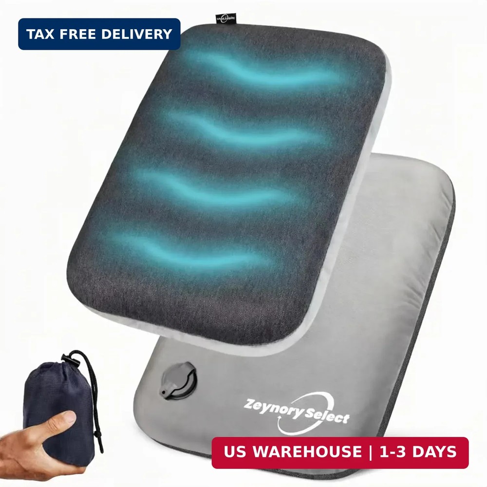 Inflatable Seat Cushion with Soft Comfort Cover – Portable Travel Air Pad for Lo