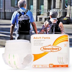 Newclears Adult Incontinence Underwear Diapers for Men Women, 20/40/60/80 ct