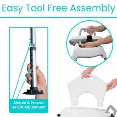 Sliding Shower Chair & Tub Transfer Bench Ergo with Arm Rest up to 300 LBS