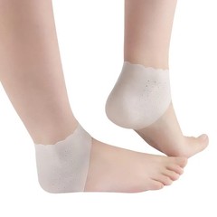 1 Pair Silicone Rubber Gel Socks Anti Cracking Liner Heel Socks Elastic Silicon