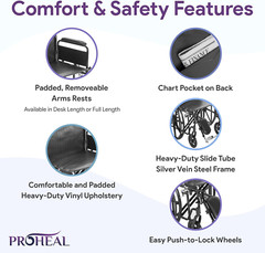 Bariatric Wheelchair – Heavy Duty, 500lb Capacity, Adjustable, Foldable, 22″ Sea