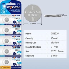 PKCELL 10 Pack CR1216 Watch Battery 3V Lithium 10 Count (Pack of 1)
