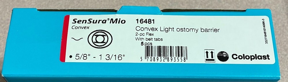 Coloplast 16481 SenSura Mio Convex Light Ostomy Barriers 5/8″-1 3/16“ -(5/Box)