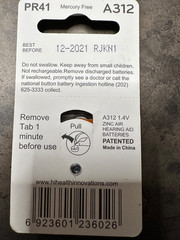 40 Count Size 312 1.45V Hearing Aid Batteries A312 PR41 Zinc air Mercury free