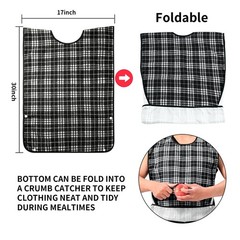 3 Pack Bibs for Men & Seniors, 18″x30″ Reusable & Waterproof Clothing Protector