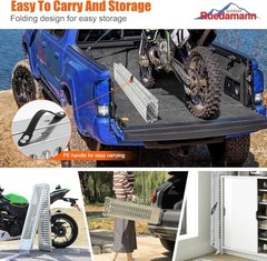 83″ Folding Motorcycle Ramp, 480 lbs Capacity Steel Bike Ramp for Truck, Anti