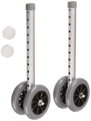 44379 Double 5″ Wide Wheels and Glide Cap for Bariatric Adjustable Walker, Ro…