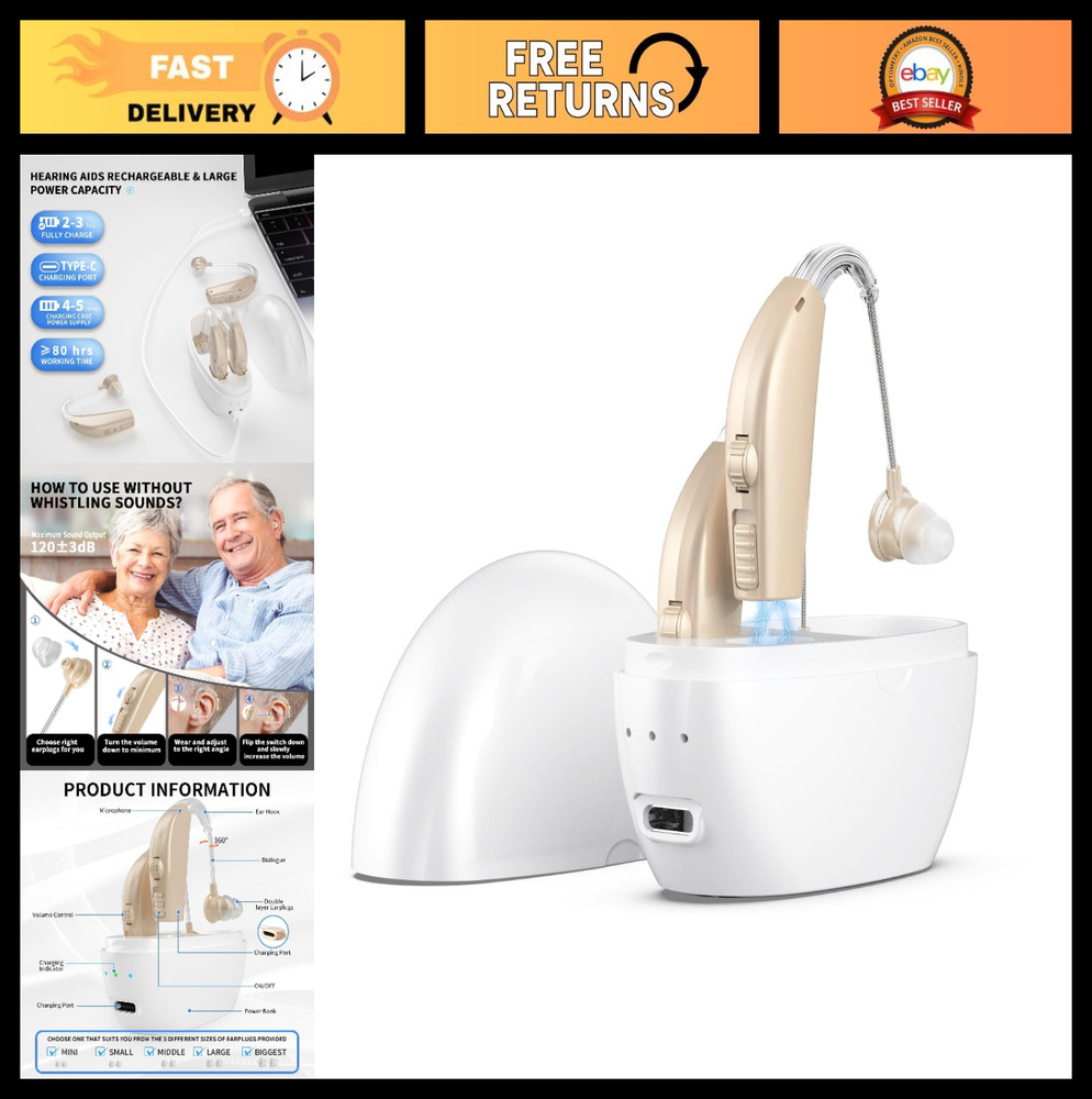 Rechargeable Hearing Aids for Seniors – Noise Cancelling Amplifiers with Volume