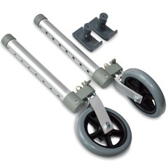 Top Glides Swivel/Lock Walker 5″ Front Wheels Kit with Universal FlexFit Ski