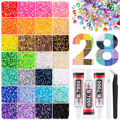 Tinkrstuff 38000Pcs Jelly Rhinestones Bedazzling Kit Multicolor 3Mm Flatback