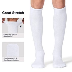 2/3 Pack Baseball Soccer Softball Socks for Kids Youth Medium White (2 Pack)