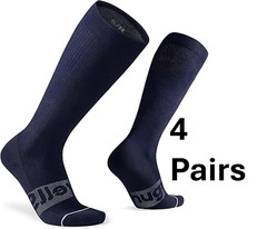 New Snugwell 4 PAIRS Bamboo Blend Compression Socks Womens Navy Size S/M 15-20mm