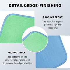 2 PCS Green Washable Incontinence Bed Pad Heavy Absorbency Reusable 34×52 Inch