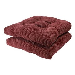 Chair Cushions for Dining Chairs – Memory Foam Chair Set of 2 Burgundy Red