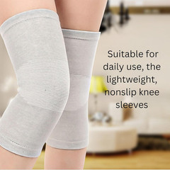 2-Pack Bamboo Knee Compression Sleeve for Men and Xx-Large, Grey