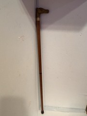 Vintage Wood & Solid Brass Eagle Head Cane Walking Stick 35.25″ # 7195