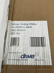 Drive Medical Deluxe 2-Button Folding Walker, Silver, 10200-1 Lightweight 2516Q