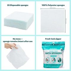 Convenient Bathing Wipes for Sensitive Skin, 25 Pack, Ideal for Travel and Care